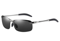 Men's Polarized Rectangular 'Tour' Metal Sunglasses