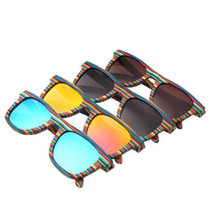 Women's Multicolor 'Grafitti'  Wooden Sunglasses