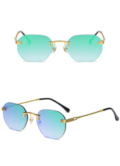 Women's Rimless Square 'Erica' Metal Sunglasses