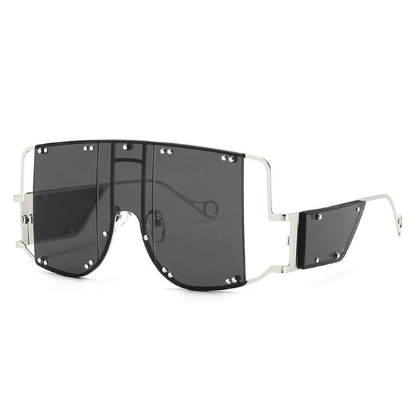 Women's Oversized Rimless 'Cool Shades' Punk Metal Sunglasses