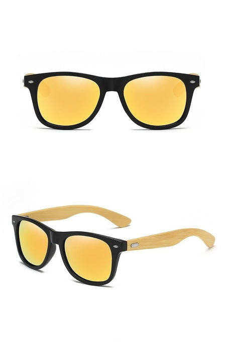 Men's Polarized Square 'Stream' Wooden Sunglasses