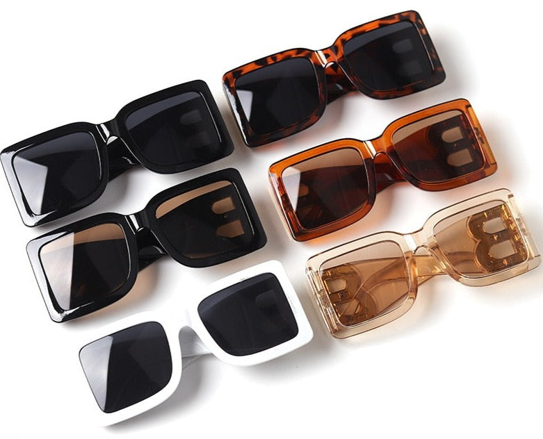 Women's Oversized Square 'Banshee'  Plastic Sunglasses