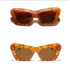 Women's Retro Jelly Frame 'Block Dash' Cat Eye Sunglasses