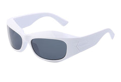 Unisex Oversized Oval 'Tornado City' Plastic Sunglasses