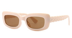 Women's Clear Square 'Fish Scale' Plastic Sunglasses