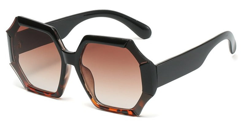 Women's Unique Polygonal 'Dice' Plastic Sunglasses