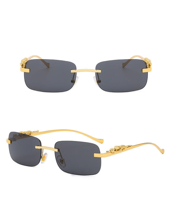 Unisex Vintage Rimless "Cool Oldie" Square Sunglasses