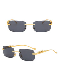 Unisex Vintage Rimless "Cool Oldie" Square Sunglasses