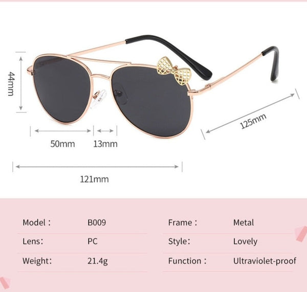 Kid's Girls Pilot 'Princess and Eye' Metal Sunglasses