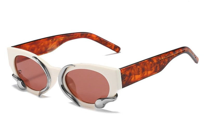 Women's Steampunk Oval 'Titaniana' Plastic Sunglasses