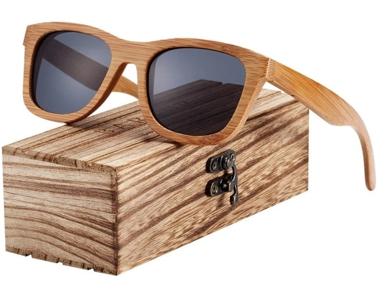 Women's Retro Square 'Cielo' Wooden Sunglasses