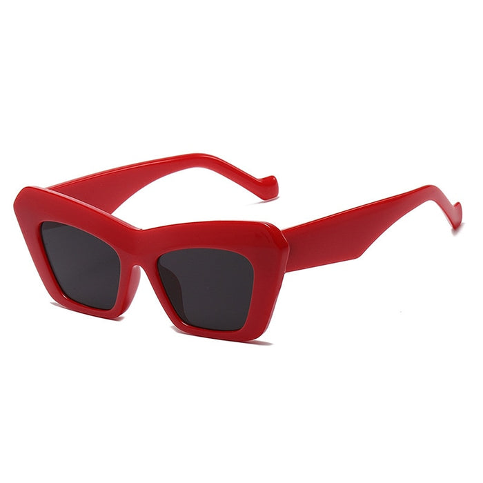 Women's Retro Jelly Frame 'Block Dash' Cat Eye Sunglasses