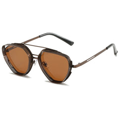 Unisex Retro Steampunk 'Pitch' Metal Sunglasses