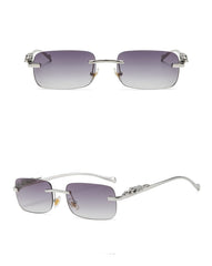 Unisex Vintage Rimless "Cool Oldie" Square Sunglasses