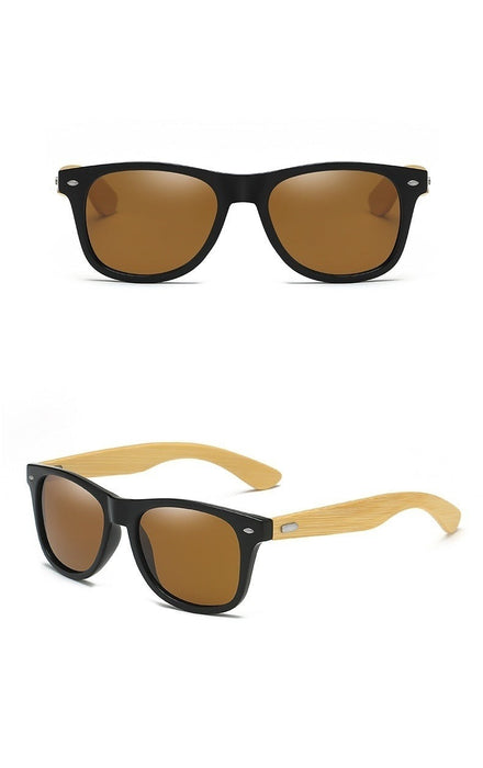 Men's Polarized Square 'Stream' Wooden Sunglasses