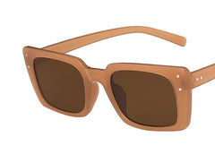 Women's Square 'Brown Melisan' Plastic Sunglasses