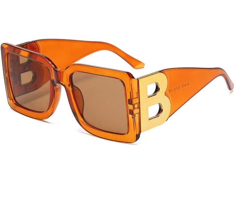 Women's Oversized Rectangle 'Blare Sun' Plastic Sunglasses