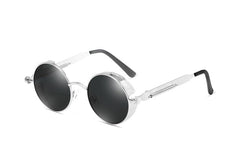 Men's Steampunk Round 'Jade' Metal Sunglasses