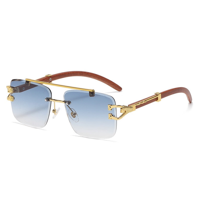 Women's Retro Square 'Hard Court' Wooden Sunglasses