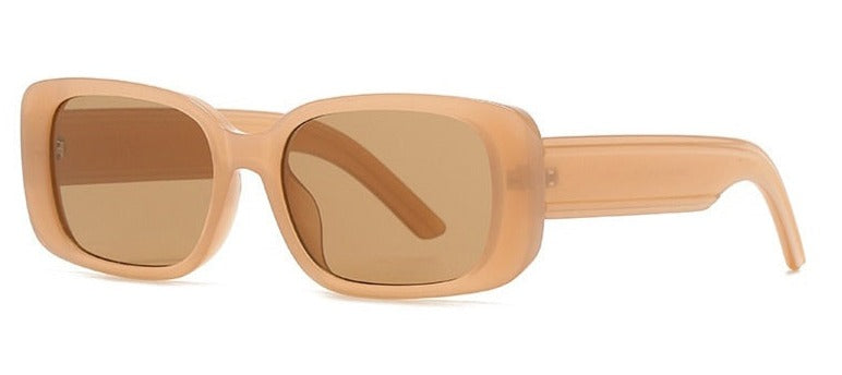 Women's Rectangle 'Brown Way' Plastic Sunglasses