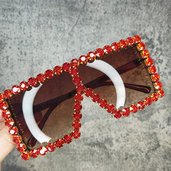 Women's Luxurious Oversized 'Bling' Square Sunglasses