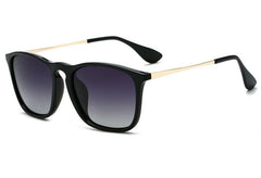 Women's Polarized Rectangle 'Benoite' Metal Sunglasses