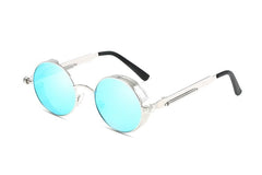 Men's Steampunk Round 'Jade' Metal Sunglasses