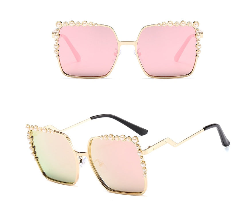 Women's Oversized Square 'The Bling' Metal  Sunglasses