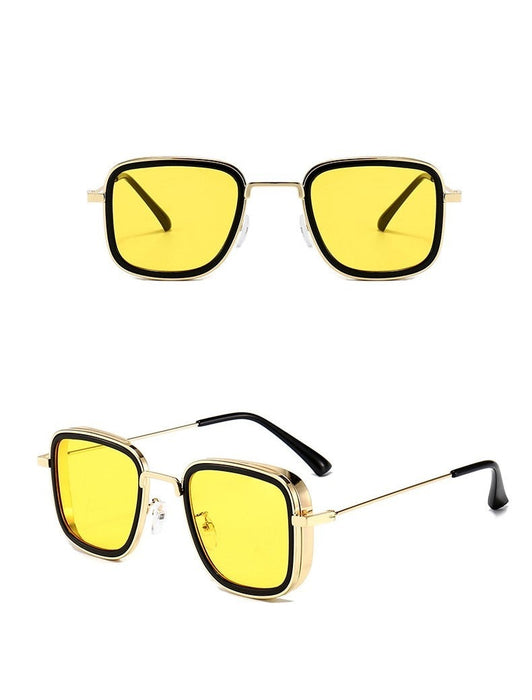 Unisex Vintage Square 'Jerry' Metal Sunglasses
