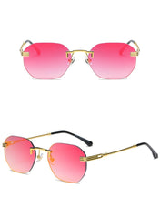 Women's Rimless Square 'Erica' Metal Sunglasses