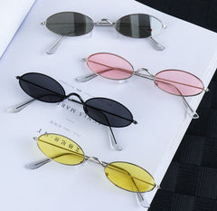 Women's Small Oval 'Alynx' Metal Sunglasses