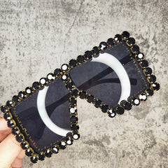 Women's Luxurious Oversized 'Bling' Square Sunglasses