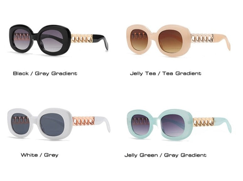 Women's Vintage Oval 'Catwalk' Plastic Sunglasses