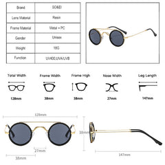 Unisex Vintage Round 'Imperial Circle' Metal Sunglasses