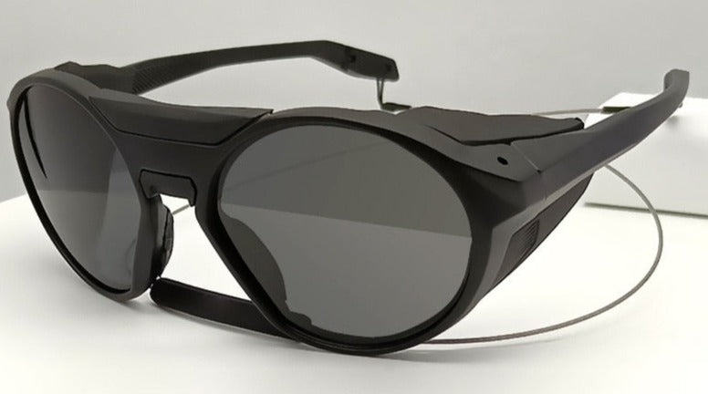 Men's Oval Polarized 'Ebony' Metal Sunglasses