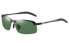 Men's Polarized Rectangular 'Tour' Metal Sunglasses