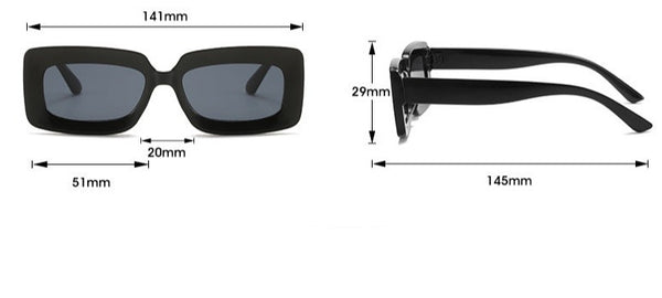 Women's Vintage Rectangle 'Boulder' Plastic Sunglasses