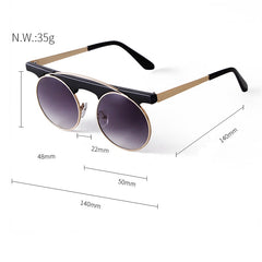 Women's Retro Round 'Magic Spells' Metal Sunglasses