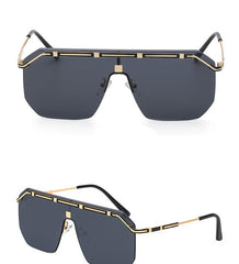 Men's Oversized Square 'Road House' Metal Sunglasses