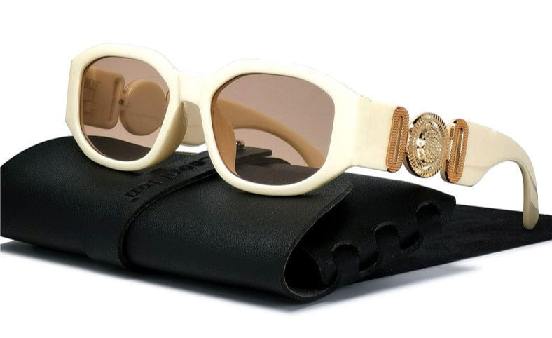 Women's Vintage Oval 'Chains' Plastic Sunglasses