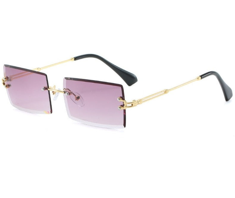 Women's Rectangular 'Pajama' Metal Sunglasses