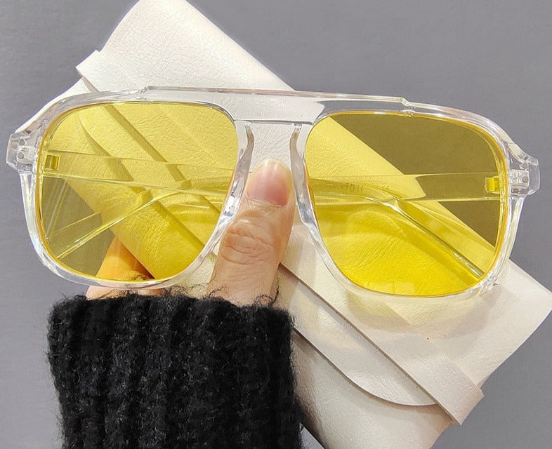 Women's Oversize Rectangle 'Cholena' Plastic Sunglasses