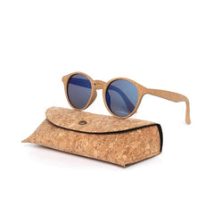 Men's Round Polarized 'Carlow' Wooden Sunglasses