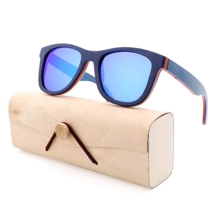 Women's  Square 'Skateboard' Wooden  Sunglasses