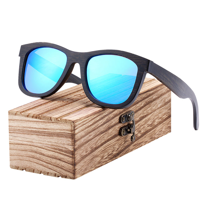 Men's Polarized Square 'Francis' Wooden Bamboo Sunglasses