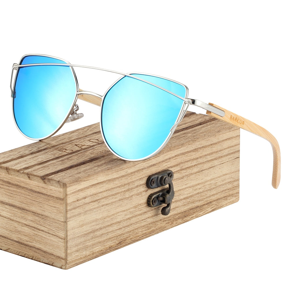 Women's Cat Eye 'Charmee' Wooden Sunglasses