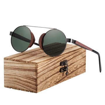 Women's Round 'Lycel' Wooden Sunglasses