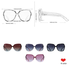 Women's Oversized Square 'Fiesty Chic' Plastic Sunglasses