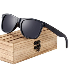 Men's Vintage Square 'Lex Smir' Wooden Sunglasses