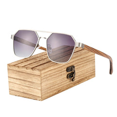 Men's Zebra Wood 'Tasteful' Temple Sunglasses